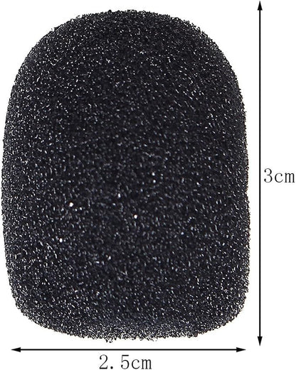 15 Pack Foam Microphone Windscreen, Lapel Headset Microphone Sponge Mini Foam Cover Shield Protection for Variety of Headset (Black)