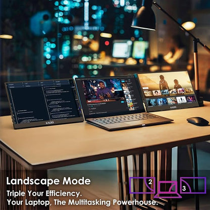 Kado 2-Pack 15.6" FHD Portable Monitor for Laptop 1080p Second Display IPS | 45W Reverse Charging HDMI USB-C, 1920x1080 Laptop Screen Extender, Kickstand for PC, Mac, Dex, Tablet, Xbox, PS4/PS5, Switch