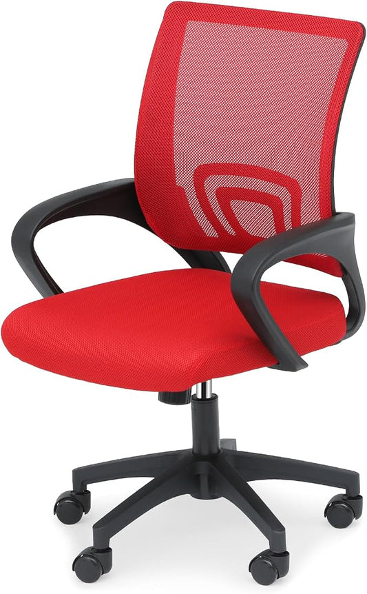 Office Chair Ergonomic - Mesh Desk Chair with Lumbar Support & Wide Seat (300Lbs Capacity) Adjustable Height, Swivel Wheels - for Home Office, Gaming, Bedroom