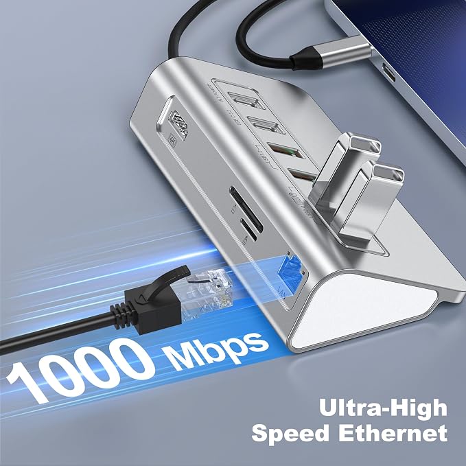 intpw 10-in-1 USB C Hub with Ethernet, 4K@60Hz HDMI, 10Gbps USB-C/USB-A, PD 100W, SD/TF, P9R PRO Docking Station for MacBook Pro/Air M1-M5, iPhone 17/16/15, iPad Pro, Windows