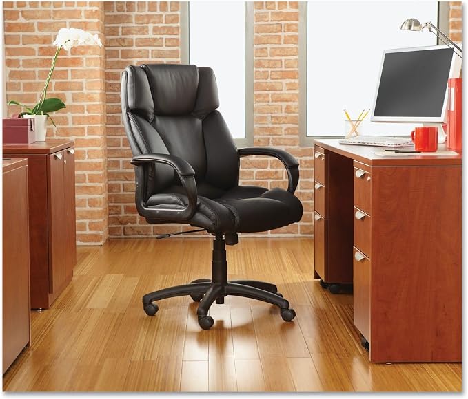 Alera Fraze Series High-Back Swivel/Tilt Chair, Black Leather