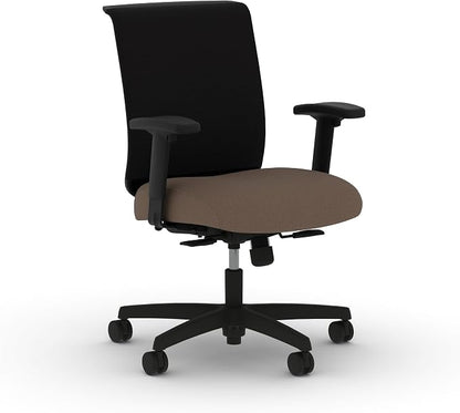 HON Convergence Ergonomic Office Chair with Mesh Back, Adjustable Arms, Lumbar Support, Synchro‑Tilt Desk Chair with Wheels for Home Office or Computer Use, Black Frame, Bark