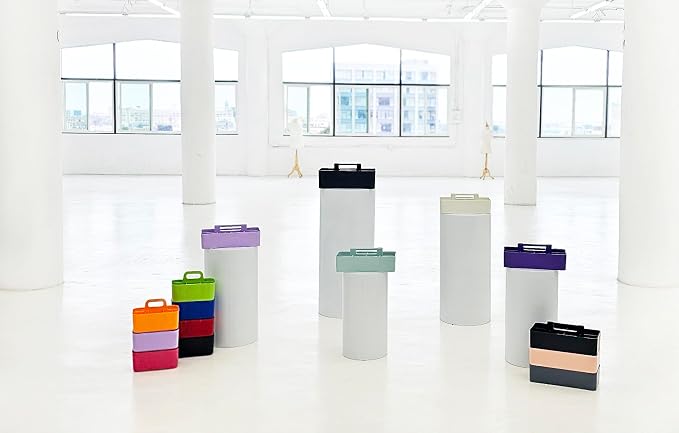 -Large Portable Caddy, DIY Dividers, 8 Compartments, School Office Supplies Home Business Organizer,Portable Basket with Handle Storage Made in USA (4 PACK, Orion Gray)