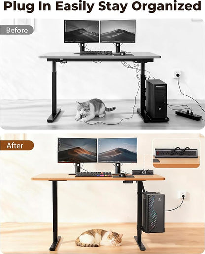 TOPSKY Dual Motor Electric Standing Desk Frame, Height Adjustable Sit Stand Base for Home Office, Fits Table Tops up to 70.8 x 31.5 Inch, 225 lb Capacity (Black, with CPU Stand) | • Dual motors support 225 lbs quietly •Height 27.6"-47.3", width 43"-59"...