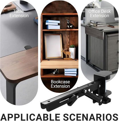 2PCS Black Desk Extender Foldable Keyboard Tray with Screws for Workstation Organizer Office and Home
