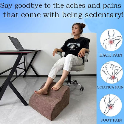 Foot Rest for Under Desk at Work.Multifunctional 3-Tier Foot Stool,with Washable Footrest.for Under Desk,Office Chair Gaming Chair & Sofa,Leg Elevation Pillow,Supports Posture-Brown