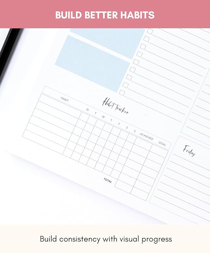 Lamare Weekly Planner Notepad – Premium Undated Weekly To Do List Notepad