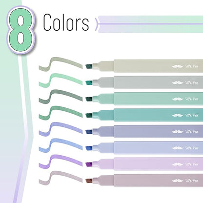 Mr. Pen- Aesthetic Highlighters No Bleed, 8 Pack, Pastel Colors, Chisel Tip | Cute Highlighters Assorted Colors for Journaling, Highlighting, Underlining, Fast Dry, Back to School Supplies