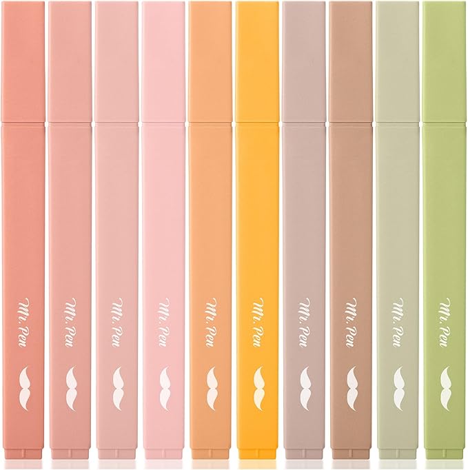 Mr. Pen- Aesthetic Bible Highlighters No Bleed Through, 10 Pack | Boho Colors, Cute Highlighter for Journaling Supplies and School Accessories, Bible Highlighters and Pens No Bleed