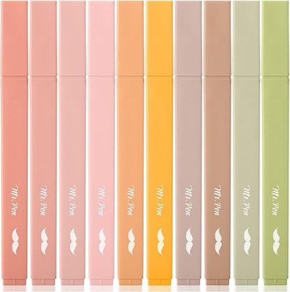 Mr. Pen- Aesthetic Bible Highlighters No Bleed Through, 10 Pack | Boho Colors, Cute Highlighter for Journaling Supplies and School Accessories, Bible Highlighters and Pens No Bleed