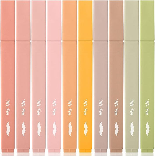 Mr. Pen- Aesthetic Bible Highlighters No Bleed Through, 10 Pack | Boho Colors, Cute Highlighter for Journaling Supplies and School Accessories, Bible Highlighters and Pens No Bleed
