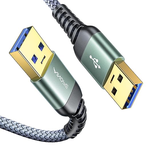 AINOPE USB to USB Cable, 3.3FT*1Pack USB 3.0 A to A Male to Male Cable [Never Rupture] Double End Type A Cord for Data Transfer, Compatible with Hard Drive Enclosures, Laptop Cooler, KVM, DVD Player