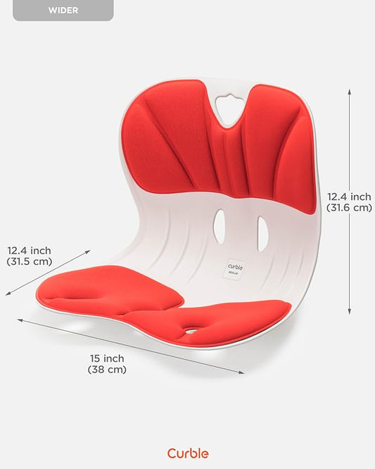 curble Wider – Ergonomic Desk Chair Seat Cushion, Everyday Passive Posture Trainer for Work from Home, Office & Car, Breathable Lumbar Support