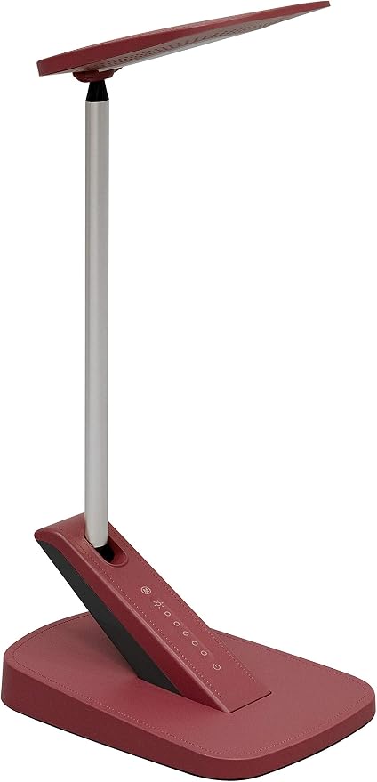 UltraBrite UDL0456-LMER-DS LED Desk Lamp, 8.7”L X 6.2”W x 17.5"H, Merlot