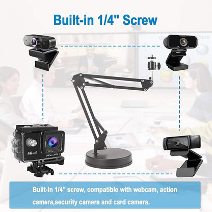 Webcam Stand,Camera Mount 22 Inch Suspension Boom Scissor Arm Stand,for Webcam C925e C922x C922 C930e C930 C920 C615,Hero 8/7/6/5,Ultra/Pro/Pro 2/Pro 3/Brio 4K,DSLR Camera