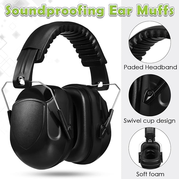Yunsailing 4 Pcs Nrr 28db Noise Reduction Ear Protection Hearing Protection Muffs Foldable Headphones for Shooting