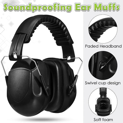 Yunsailing 4 Pcs Nrr 28db Noise Reduction Ear Protection Hearing Protection Muffs Foldable Headphones for Shooting