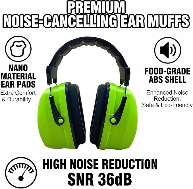Ear Muffs For Noise Reduction Cancelling Hearing Protection Headphones Earmuffs Shooting Gun Range SNR 36dB Mowing