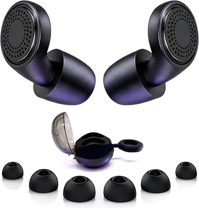 Ear Plugs for Noise Cancelling Reduction - with Cleaning Case Soft Silicone Noise Cancelling Ear Plug for Studying, Reading and Focus, Reusable with 8 Ear Tips (Black)