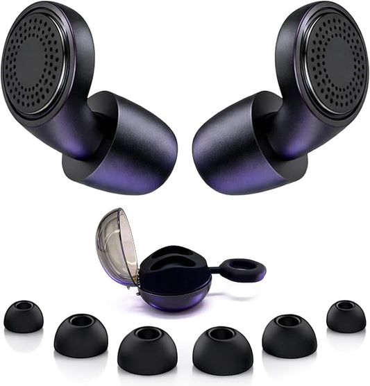 Ear Plugs for Noise Cancelling Reduction - with Cleaning Case Soft Silicone Noise Cancelling Ear Plug for Studying, Reading and Focus, Reusable with 8 Ear Tips (Black)