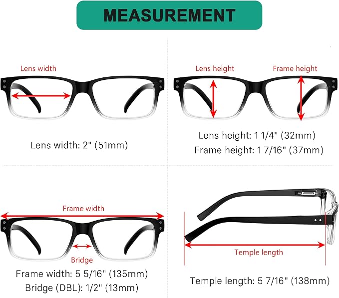 Eyekepper Vintage Reading Glasses for Men - 5 Pack Spring Hinges Classic Readers - Black-Clear Frame +2.50