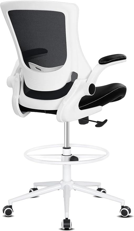 Misolant Drafting Chair, Tall Office Chair for Standing Desk, High Office Chair with Adjustable Lumbar Support and Footrest Ring, Standing Desk Chairs Adjustable Height