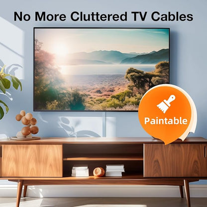 Delamu 157in Cord Hider Wall, TV Cable Hider Cord Covers for Wires on Wall, Large Cable Cover Raceway to Hide 2-4 Cords, Wire Hiders Wire Covers for Cords for TV on Walls, W1.18 H0.6in, Cherrywood