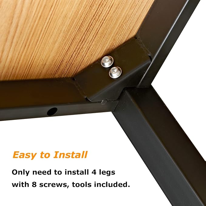 SogesHome 63inches Computer Desk PC Desk Office Desk Workstation for Home Office Use Writing Table, Teak