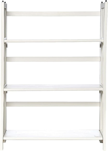 Casual Home 3-Shelf Folding Stackable Bookcase (27.5" Wide)-White