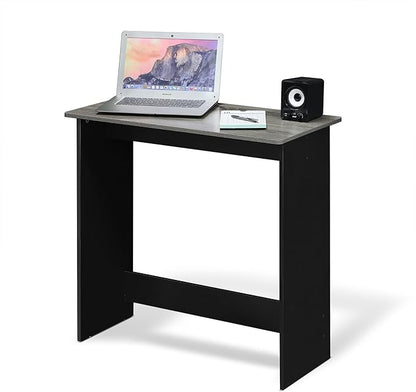 Furinno Simplistic 31-Inch Grey Computer Desk, Small Office Desk, Rectangular Home Office Desk with Drawers, Gaming Desk for Home Office, Bedroom, Study Room, Grey Oak