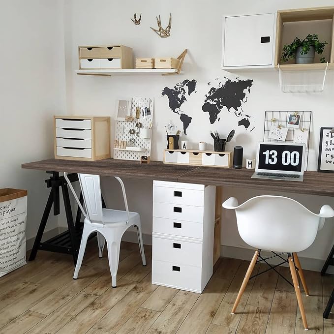 Kaboon 60x24 inches Tabletop, Solid One-Piece Desktop for Sit Stand Desk, Double Desks, L Desk DIY,Wood Countertop Home or Commercial Use 1 inch Thick, Eucalyptus/Rustic Wood, 23.62" D x 59.1" W
