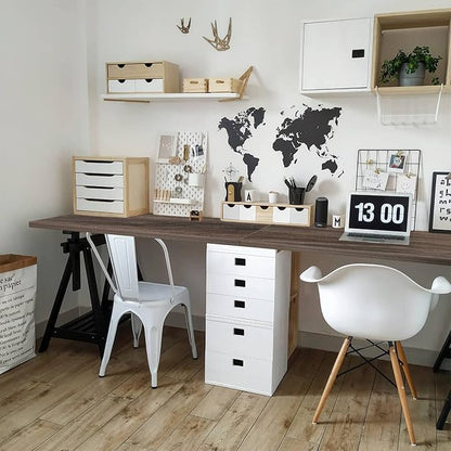 Kaboon Universal Tabletop 55"x27.5", Solid One-Piece Melamine Table Top, Double Desk L-Desk DIY, Home and Office Countertop,Eucalyptus