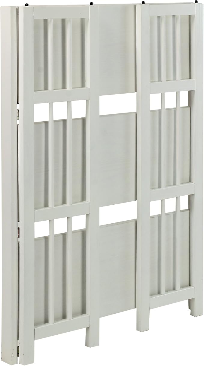 Casual Home 3-Shelf Folding Stackable Bookcase (27.5" Wide)-White