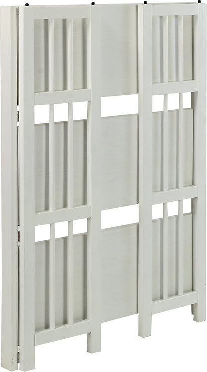 Casual Home 3-Shelf Folding Stackable Bookcase (27.5" Wide)-White