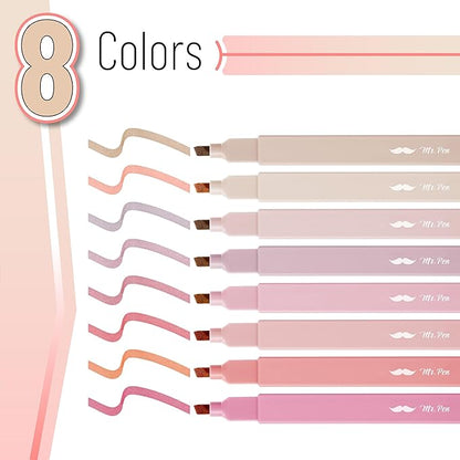 Mr. Pen- Aesthetic Highlighters No Bleed, 8 Pack, Pastel Colors, Chisel Tip | Cute Highlighters Assorted Colors for Journaling, Highlighting, Underlining, Fast Dry, Back to School Supplies