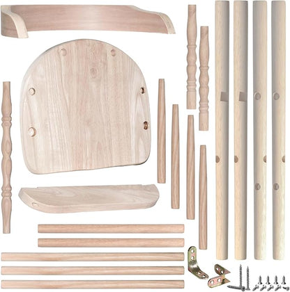Sargent's Sons Amish Style Wooden Youth Chair, Desk Chair, Youth Dinning Chair with Step & Arms (Unfinished, Disassembled DIY)