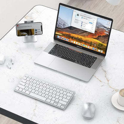 OMOTON Bluetooth Keyboard Compatible with Mac ONLY, Compact Wireless Keyboard Compatible with MacBook Pro/Air, iMac, Mac mini/Pro, Silver
