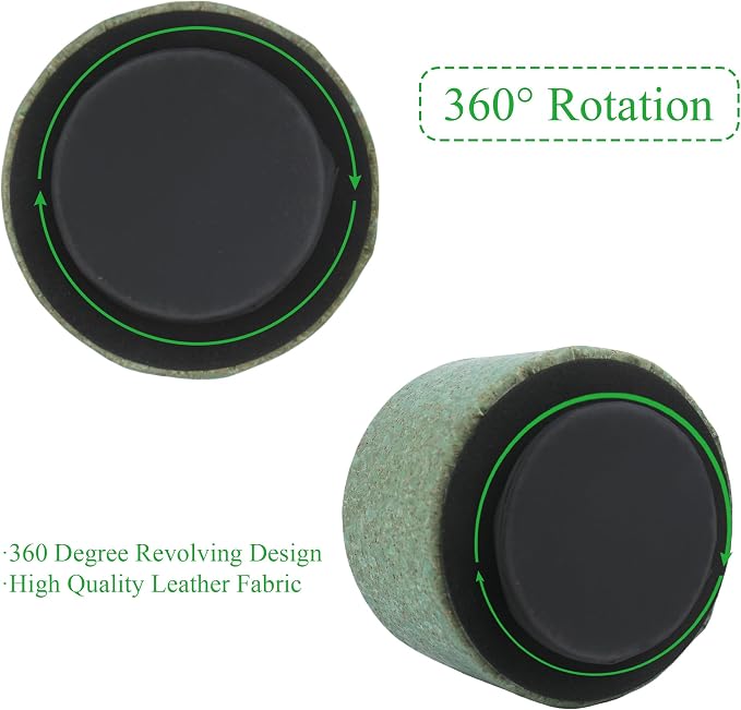 Round Leather Art Supply Organizer,Remote Control Holder,360 Degree Spinning,Multi-Functional Pencil Holder,4 Compartments Desktop Stationary Organizer(1-Soft Green)