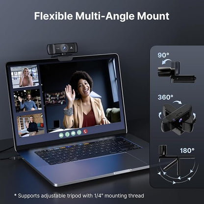 NexiGo 1080P 60FPS Webcam with Software Control and Microphone, AutoFocus, w/Privacy Cover, N680P Pro Computer Web Camera for Skype Zoom Teams, Mac PC Laptop Desktop