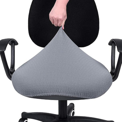 Smiry Stretch Jacquard Office Computer Chair Seat Covers, Removable Washable Anti-dust Desk Chair Seat Cushion Protectors - Grey