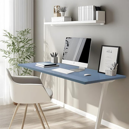 Kaboon 45x20 inch Table Top Universal, Solid One-Piece Desktop, Reversible Melamine Countertop, Double Desks, L-Desk DIY, Grayish Blue