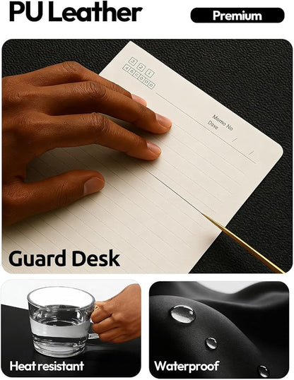 YSAGi Leather Desk Protector, Office Mat, Large Mouse Mat, Non-Slip PU Leather Blotter, Laptop Desk Mat, Waterproof Writing Pad for Office and Home(Black, 63" x 24")
