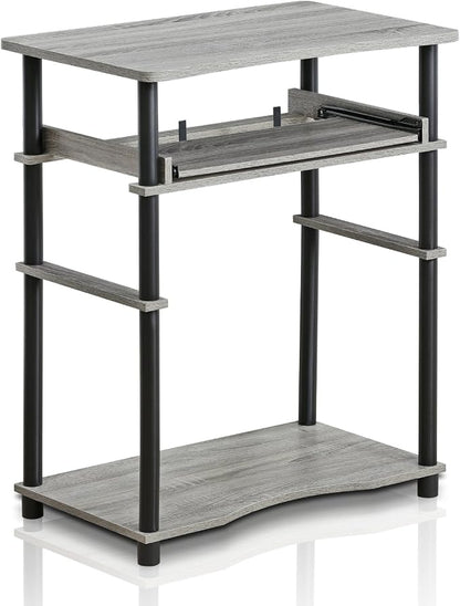 Furinno 10016GYW/BK Home Laptop Notebook Computer Desk, French Oak Grey/Black