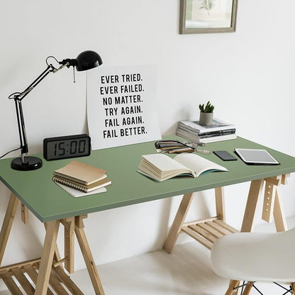 Kaboon Universal Table Top 45.67"x23.62", Solid One-Piece Desktop, Reversible Melamine Countertop, Double Desks, L-Desk DIY, Pastel Green