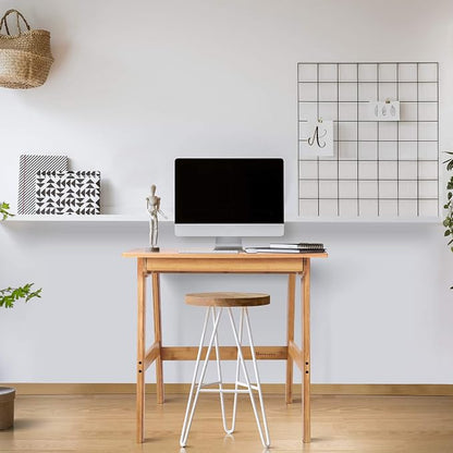 Nnewvante Writing Computer Desk 31.5" Bamboo Home Office Table with Large Drawer, Modern Furniture Simple Study Makeup Workstation