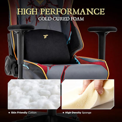 TTRACING Jujutsu Kaisen Yuji Itadori Gaming Chair with 22.6" Wide Seat | Premium faux leather & cold-cure foam, ideal for home office or streaming. Features full-tilt mechanism & 4D armrests.