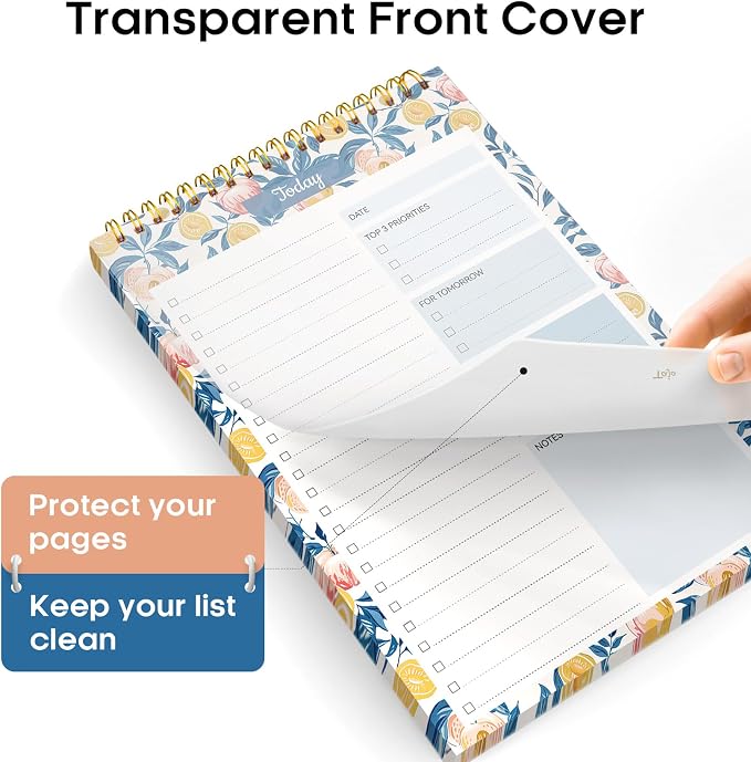 Taja To Do List Notepad - To Do List Notebook for Work with 52 Sheets, 9.8" x 6.5", Undated Daily Planner Perfect for Daily Tasks and Goal Setting, Notepad Suitable for Office, Home & School - Citrus Grove