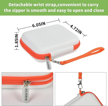 Case Compatible with LaCie Rugged Mini 1TB/ 2TB/ 4TB/ 5TB External Hard Drive Portable HDD, Storage Holder for Hard Drives for Mac and PC Computer & USB 3.0 2.0 Cable SD Cards (White)