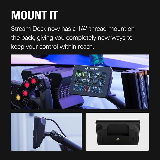 Elgato Stream Deck Scissor Keys Workflow Controller | Tactile, responsive macro keys, Monitor CPU, GPU, ping, FPS, LED-lit icons, Regular plugin updates, Windows and macOS