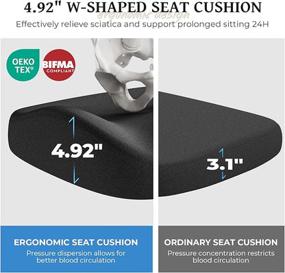 Ergonomic Office Chair - Adjustable Lumbar Support | 350lbs Big & Tall Heavy Duty Mesh Comfy Chair with Flip-Up Arms Gaming Chairs for Adult Home and Business